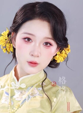 格格间原创【金栗】中秋天旗袍非遗缠花桂花发夹流苏发簪百搭