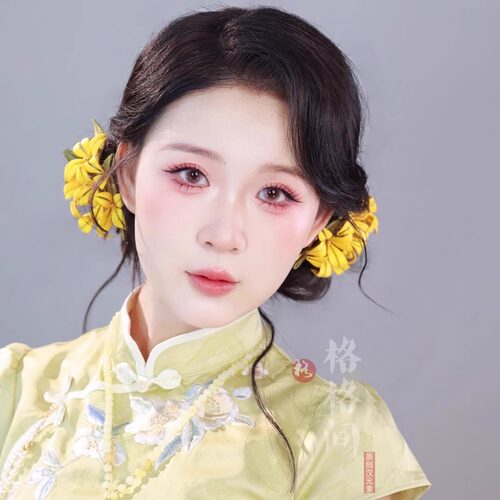 格格间原创【金栗】中秋天旗袍非遗缠花桂花发夹流苏发簪百搭