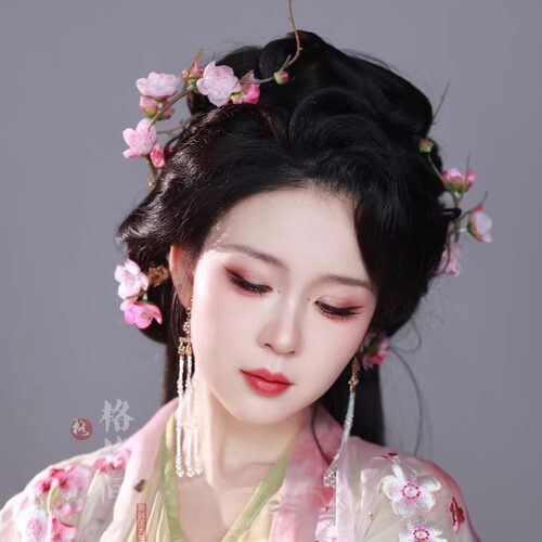 格格间原创【粉梅】梅花桃花樱花绢花藤蔓发簪发饰百搭汉服配饰