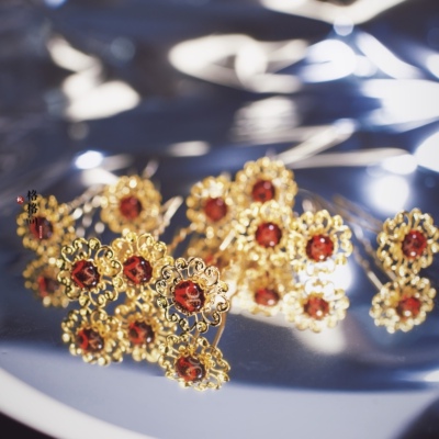 小花珍珠日常古风明制点缀发饰