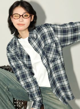 EGDG X NOMT 联名款秋季撞色宽松潮情侣长袖衬衫翻领外穿衬衣外套