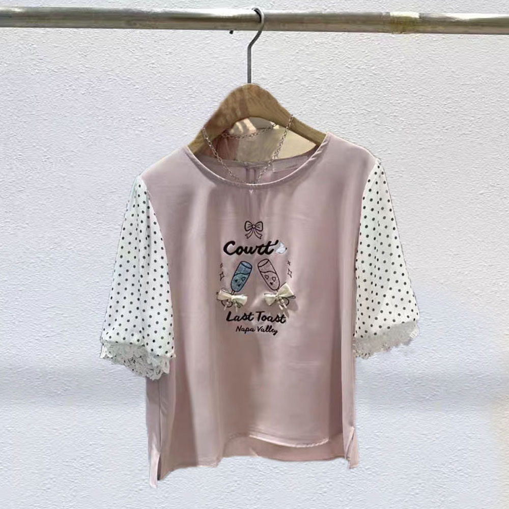 早春新款韩版甜妹可爱时尚百搭圆领短袖T恤女宽松显瘦休闲上衣女