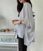 不规则宽松休闲大码 时尚 上衣前短后长半袖 衬衫 t恤 春夏季 女装 新款