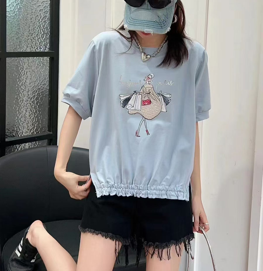 宽松遮肚显瘦半袖体恤衫