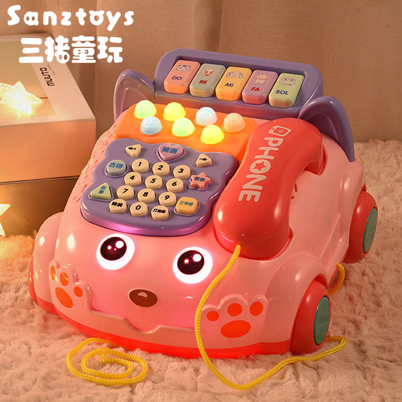 婴儿童电话机仿真座机玩具早教益智多功能音乐电子琴女孩手机宝宝