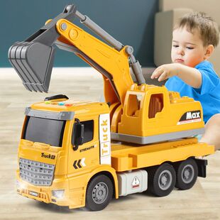 益智惯性挖掘机大号工程车玩具儿童男孩早教汽车模型0 3岁12个月