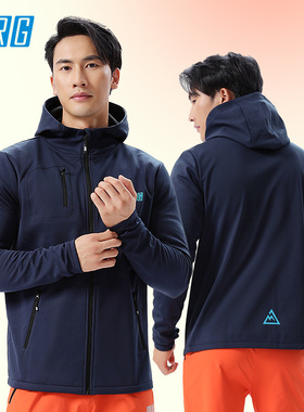 URG加强版防风连帽软壳外套男女款户外跑步运动跑马比赛弹力舒适