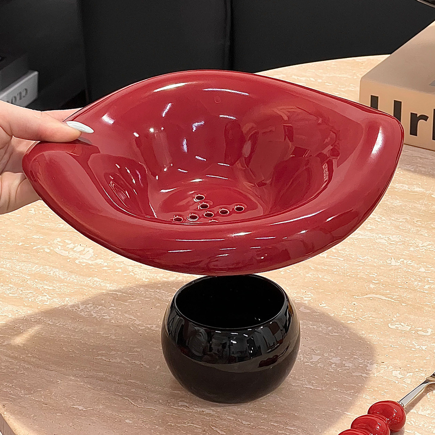 轻奢陶瓷水果盘新年客厅家用沥水果篮高端前台摆件商用零食糖果盘,餐饮具,果盆/果盘/果篮,淘宝优惠券,粉丝福利购,淘宝优惠卷