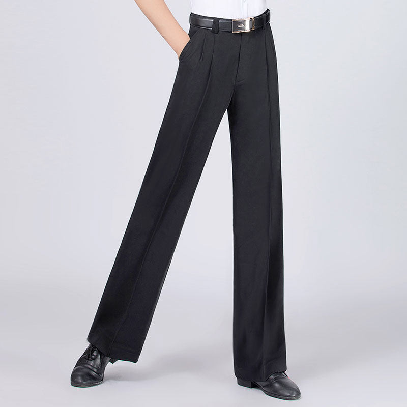 丹宝罗品牌摩登舞裤薄款男秋黑色男士练舞阔腿裤拉丁舞教师服舞裤