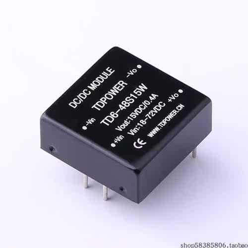 TD6-48S15W   Vin=18V~72V Vout=15V 400mA  价格以咨询为准