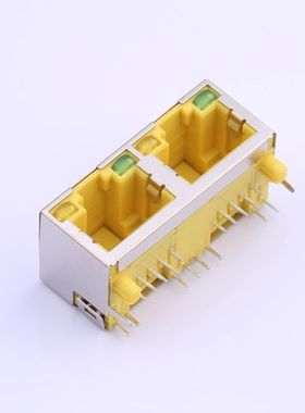 HC-RJ45-5JA-2-2-Y  双联 带屏蔽 短体 蓝色带灯 不带弹片