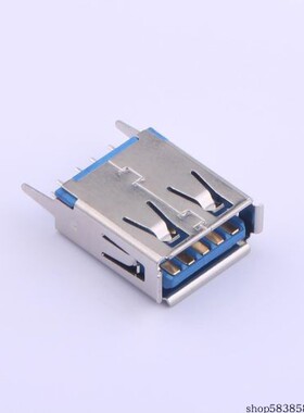 916-262A101DY20400   Type-A 母座 直插 直脚有边铜壳LCP蓝色