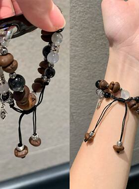 咖啡豆手串适用于小米手环10表带8/9pro表链可调节红米watch4腕带