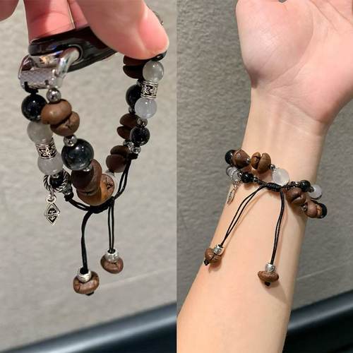 咖啡豆手串适用于小米手环10表带8/9pro表链可调节红米watch4腕带