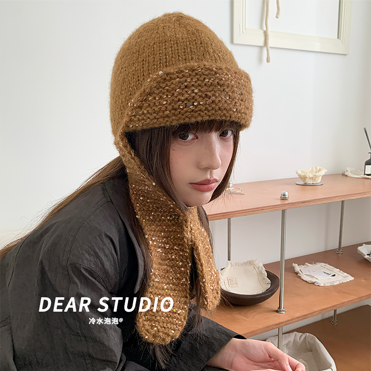韩系混色点点针织帽子女秋冬季2025新款保暖百搭显脸小护耳雷锋帽,服饰配件/皮带/帽子/围巾,帽子,淘宝优惠券,粉丝福利购,淘宝优惠卷