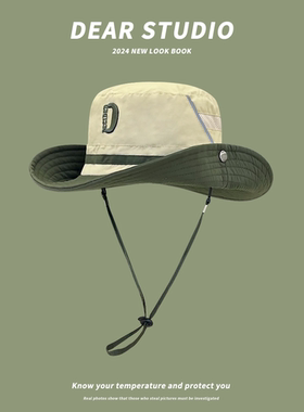 日系刺绣字母登山帽子女夏季户外遮阳防晒帽透气轻薄西部牛仔帽男