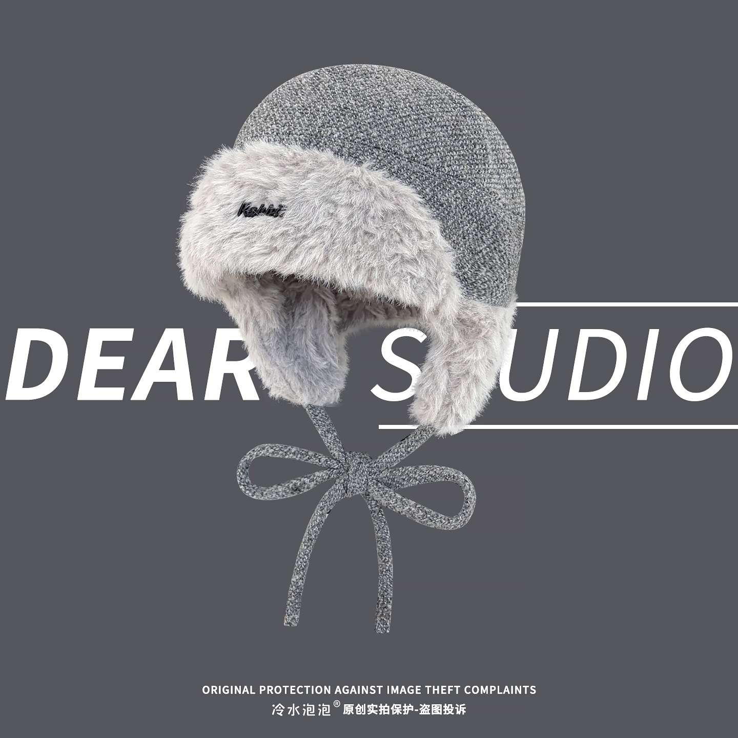 韩系绑带毛绒雷锋帽子女冬季保暖