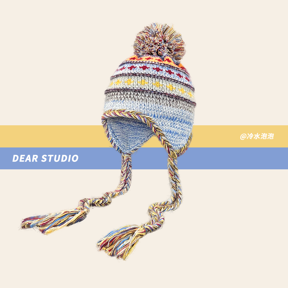 针织帽费尔岛风女秋冬百搭护耳帽