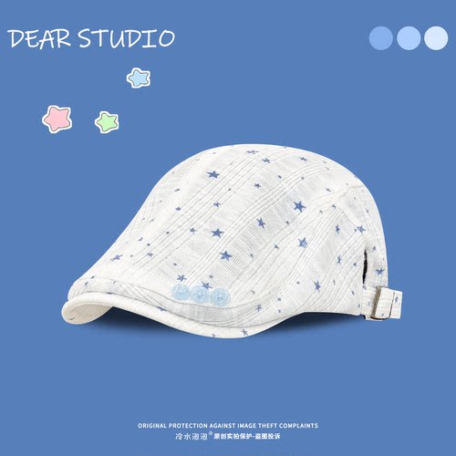 韩系星星纽扣前进帽女春夏季薄款