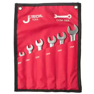 捷科OWS-S6A双开口扳手套装双头两用扳手工具组合铬钒钢薄形6件套