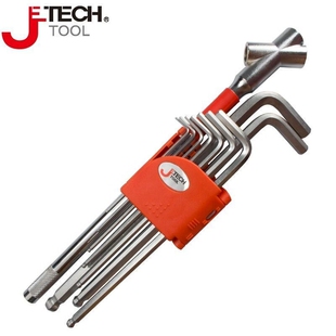 球头镀铬套装 带接杆9支装 内六角扳手 捷科内六角扳手套装