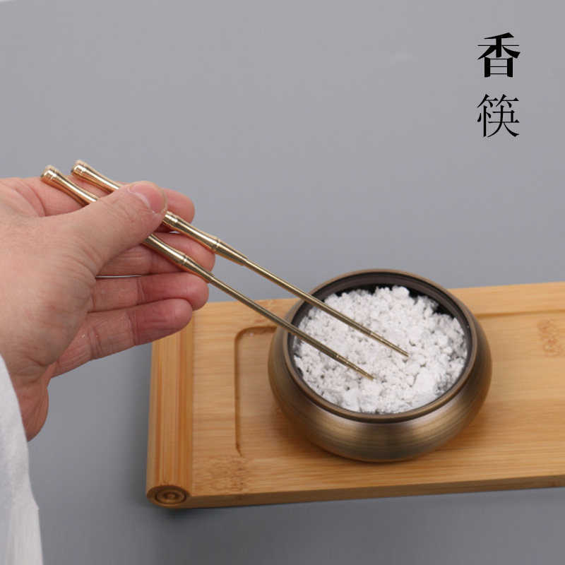 香筷子香道七件套工具入门套装打拓香篆铲灰压扫空熏纯铜用具配件