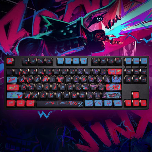 金克丝双城之战英雄联盟PBT热升华布丁四面透光机械键盘键帽