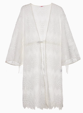 专柜正品 泳装塞舌尔旋律镂空防晒沙滩裙长款外披纱AM604312