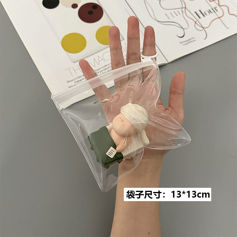 EVA加厚透明拉链盲盒玩具收纳袋泡泡玛特公仔popmart手办挂饰防尘