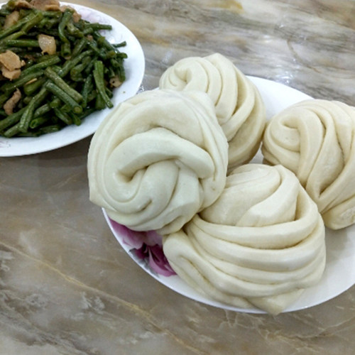 山东老面馒头花卷纯手工早餐馒头素食方便早餐咸味千层卷5个装