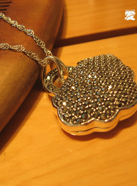 纯银长命锁可以打开精油吊坠项链