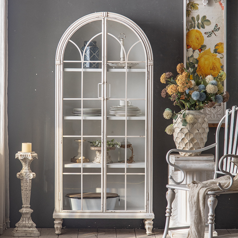 乐奇书柜10复古定制拱形铁木储藏