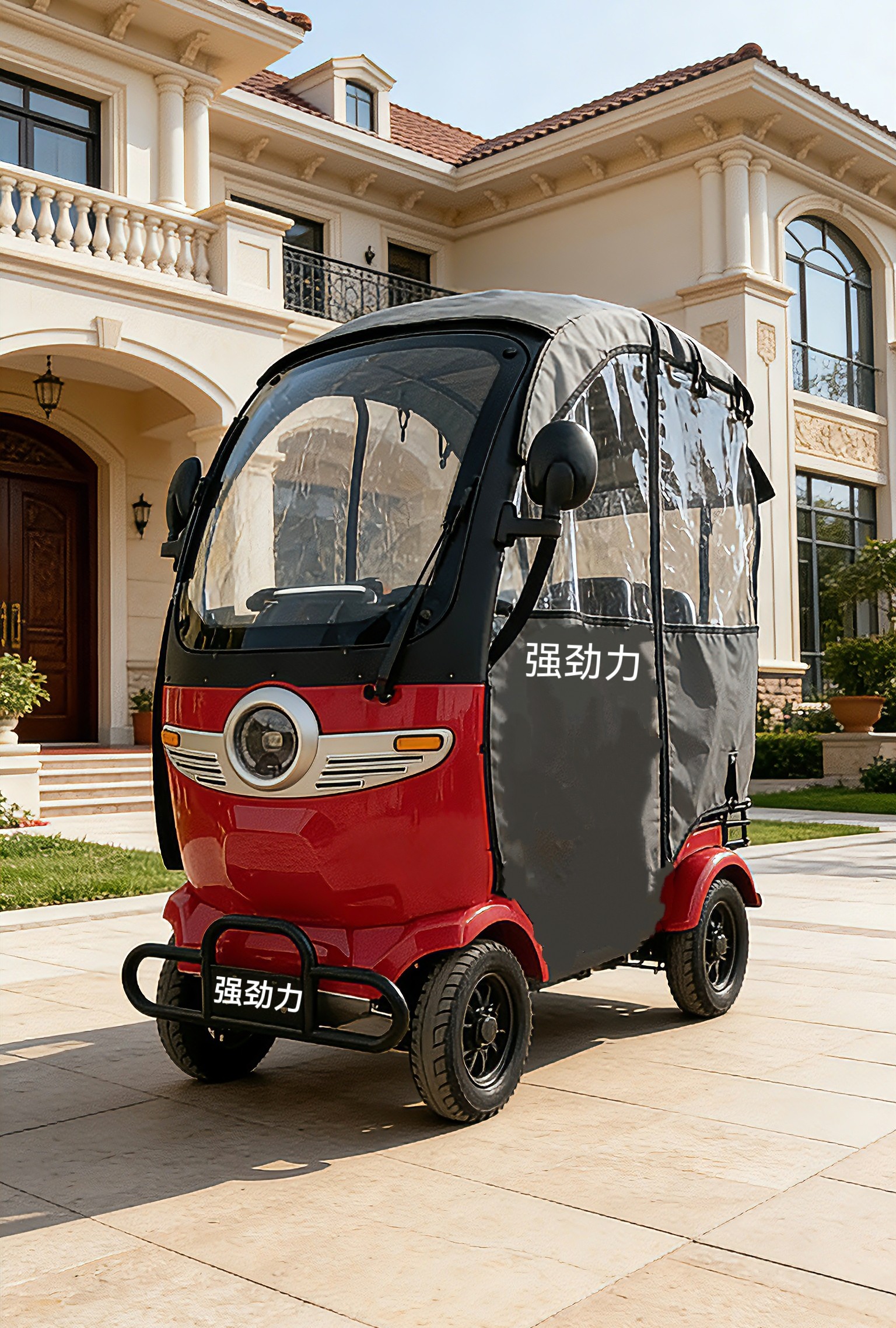 25新款双座老人代步车三座四轮电动车女士小型代步车接送老人