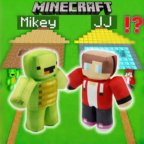 新品我的世界minecraft JJ and Mikey公仔毛绒玩具玩偶儿童礼物