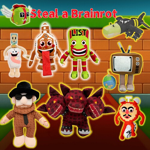 跨境现货Steal a Brainrot窃取脑腐公仔list鳄鱼轰炸机儿童礼物
