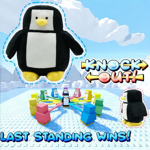 跨境新款Roblox Knockout penguins企鹅毛绒玩具儿童礼物玩偶桌伴