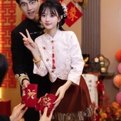 新款 朱雀记马面裙敬酒服新娘新中式 婚服订婚礼服结婚旗袍套装 春夏