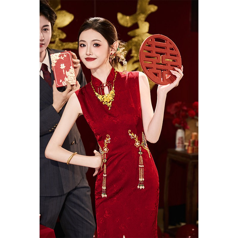 朱雀记旗袍敬酒服新娘2026新款高级感新中式订婚礼服鱼尾秀禾服高图片