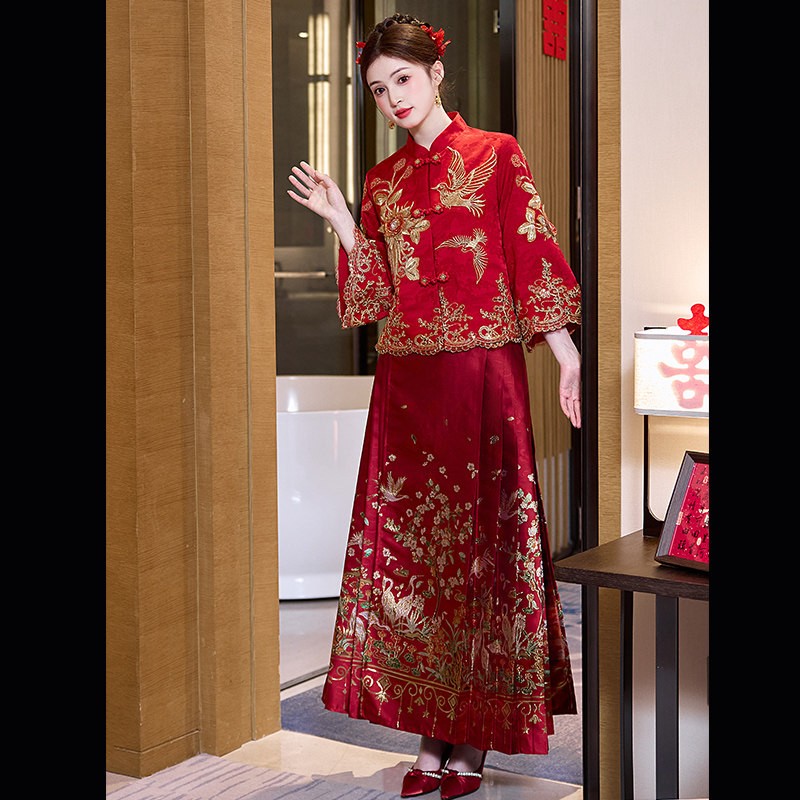 朱雀记孕妇敬酒服新娘2026新款新中式秀禾服大码胖mm遮肚子订婚结图片