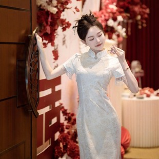 朱雀记新中式敬酒回门服新娘结订婚礼服裙轻奢小众改良旗袍连衣裙