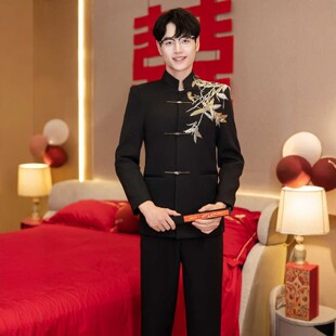 朱雀记新郎结婚中山装2026秀禾服复古唐装男士喜服中式男装中国风