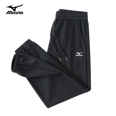 Mizuno/美津浓户外休闲裤男女时尚针织裤跑步长裤子宽松束脚卫裤