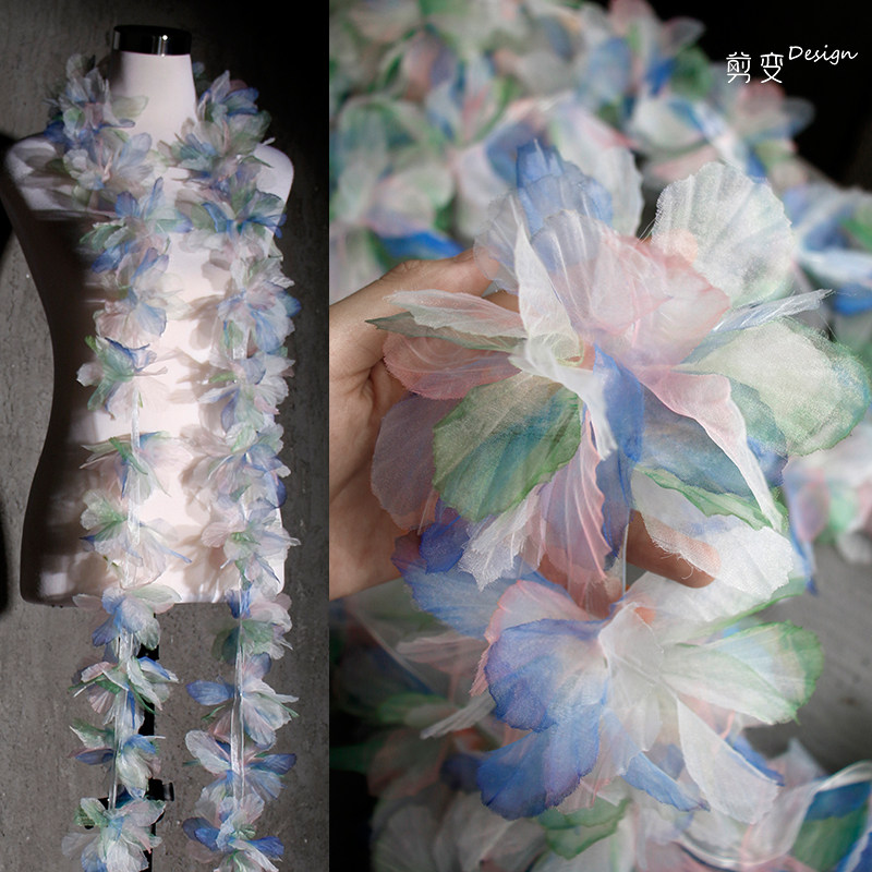 新中式七彩色花朵服装花边布料 创意高档装饰窗帘手工diy装饰辅料,居家布艺,花边,淘宝优惠券,粉丝福利购,淘宝优惠卷