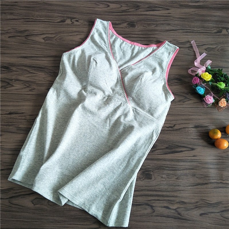 纯棉带胸垫哺乳吊带背心交叉喂奶衣插片式产后内衣打底睡衣春夏女|ruв категории Нижнее белье, подтяжки/жилет/футболка - от Buy2taobao.com для оказания профессиональной услуги покупки агента Taobao