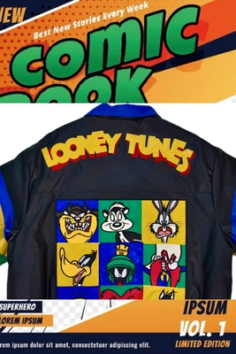 cattle赵大牛 2025新款美式童趣刺绣卡通米奇皮衣夹克外套