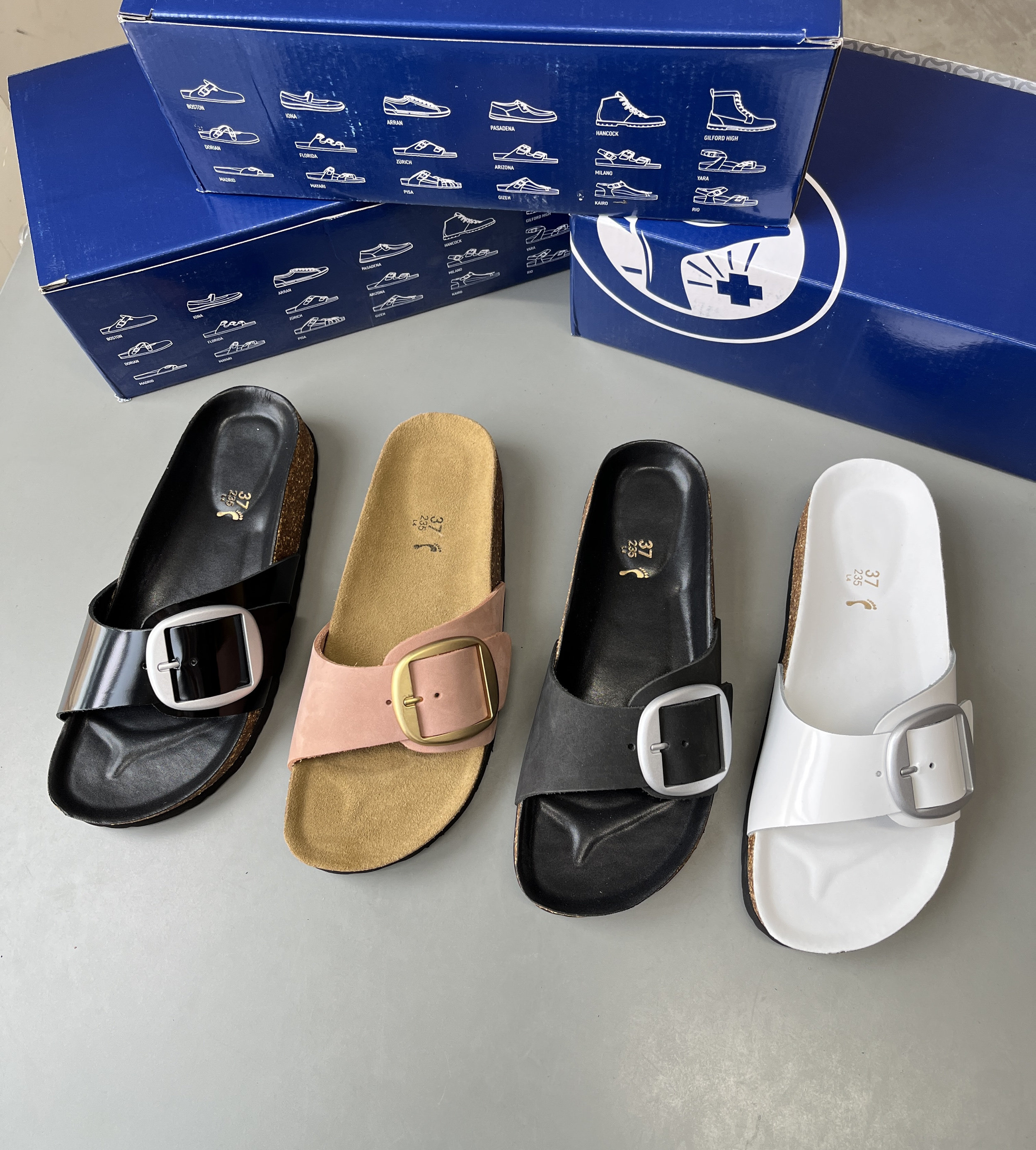 断码捡漏春季新款真皮平底凉鞋女外穿一字拖鞋软底休闲勃肯拖鞋,女鞋,一字拖,淘宝优惠券,粉丝福利购,淘宝优惠卷