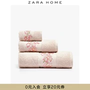 Zara Home màu hồng thêu bông thấm nước mềm khăn thấm khăn 41711013620 - Khăn tắm / áo choàng tắm