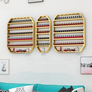 指甲油架子铁艺美甲展示架壁挂墙上香水置物架化妆品柜甲油胶架子
