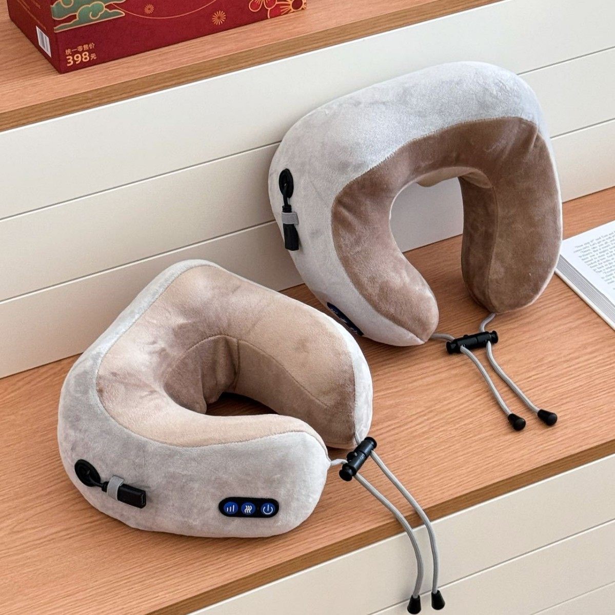 颈椎按摩器揉捏按摩枕充电多功能脖子护颈按摩仪便携u型枕