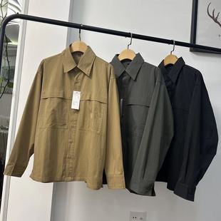 苏苏家秋季男棉质工装通勤简约风扣到百搭休闲宽松翻领长袖480652